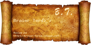 Braier Teréz névjegykártya